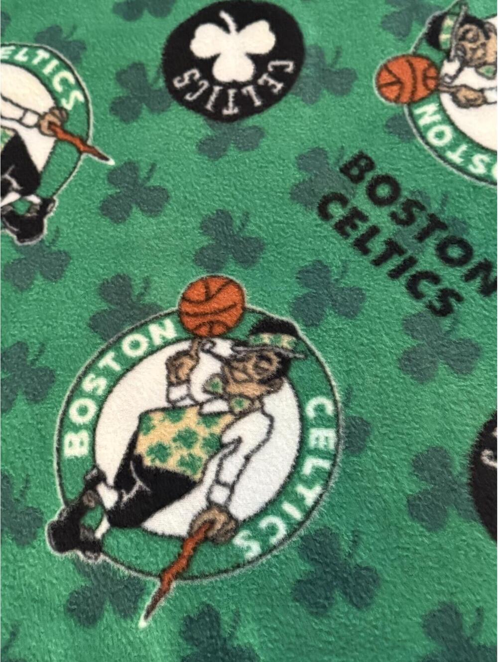 NBA Boston CELTICS Logo on Green 58" Fleece Fabric by 1/2 yard